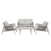 Sealey Dellonda Fusion Aluminium 4 Piece Outdoor Sofa, Arm Chairs & Coffee Table Set