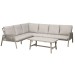Sealey Dellonda Fusion 4 Piece Outdoor Garden Corner Sofa & Coffee Table Set, Aluminium