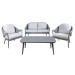 Sealey Dellonda Echo 4 Piece Aluminium Outdoor Garden Sofa Arm Chair & Coffee Table Set