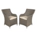 Sealey Dellonda Chester Rattan Wicker Garden Dining Chairs with Cushion, Brown