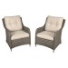 Sealey Dellonda Chester Rattan Wicker Outdoor Lounge Chairs with Cushion, Brown
