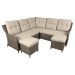 Sealey Dellonda Chester Rattan Wicker Outdoor 5 Seat Corner Sofa Set, Brown