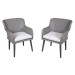 Sealey Dellonda Buxton Rattan Wicker Outdoor Dining Armchairs with Cushion, Set of 2, Grey