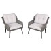 Sealey Dellonda Buxton Rattan Wicker Outdoor Lounge Chairs with Cushion, Grey