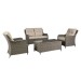 Sealey Dellonda Chester 4 Piece Outdoor Rattan Lounge Set with Double Seater Sofa, Brown - DG87