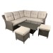 Sealey Dellonda Chester Outdoor Rattan Wicker Corner Sofa & Adjustable Table Set, Brown