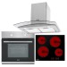 Sealey Baridi 4 Zone Ceramic Hob, 5-Function Fan-Assisted Oven & Curved Glass Cooker Hood