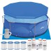 Sealey Dellonda 10ft Steel Frame Swimming Pool Round with Accessories, Blue