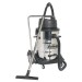 Sealey Industrial Wet/Dry Vacuum Cleaner 77ltr Stainless Drum 2400W/230V Swivel Bin Empty