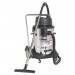 Sealey Industrial Wet/Dry Vacuum Cleaner 77ltr Stainless Drum 2400W/230V Swivel Bin Empty