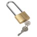 Sealey Brass Body Padlock with Brass Cylinder Long Shackle 40mm