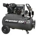 Sealey Compressor 100ltr Belt Drive 3hp with Front Control Panel