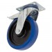 Sealey Heavy-Duty Blue Elastic Rubber Swivel Castor Wheel With Total Lock 100mm - Trade