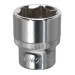 Sealey WallDrive Socket 25mm 1/2Sq Drive Fully Polished