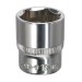 Sealey WallDrive Socket 19mm 3/8Sq Drive Fully Polished