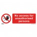 Sealey Prohibition Safety Sign - No Access - Rigid Plastic - Pack of 10