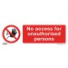 Sealey Prohibition Safety Sign - No Access - Rigid Plastic