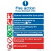 Sealey Safe Conditions Safety Sign - Fire Action With Lift - Rigid Plastic - Pack of 10