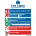 Sealey Safe Conditions Safety Sign - Fire Action With Lift - Rigid Plastic - Pack of 10