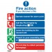 Sealey Safe Conditions Safety Sign - Fire Action Without Lift - Rigid Plastic - Pack of 10