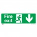 Sealey Safe Conditions Safety Sign - Fire Exit (Down) - Rigid Plastic - Pack of 10