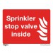 Sealey Safe Conditions Safety Sign - Sprinkler Stop Valve - Rigid Plastic - Pack of 10