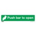 Sealey Safe Conditions Safety Sign - Push Bar To Open - Self-Adhesive Vinyl