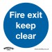 Sealey Mandatory Safety Sign - Fire Exit Keep Clear - Rigid Plastic - Pack of 10