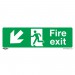 Sealey Safe Conditions Safety Sign - Fire Exit (Down Left) - Rigid Plastic - Pack of 10