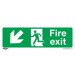 Sealey Safe Conditions Safety Sign - Fire Exit (Down Left) - Rigid Plastic - Pack of 10