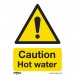 Sealey Warning Safety Sign - Caution Hot Water - Rigid Plastic - Pack of 10