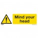Sealey Warning Safety Sign - Mind Your Head - Rigid Plastic - Pack of 10