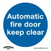 Sealey Mandatory Safety Sign - Automatic Fire Door Keep Clear - Rigid Plastic