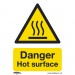 Sealey Warning Safety Sign - Danger Hot Surface - Rigid Plastic - Pack of 10