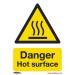 Sealey Warning Safety Sign - Danger Hot Surface - Rigid Plastic - Pack of 10
