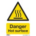 Sealey Warning Safety Sign - Danger Hot Surface - Rigid Plastic - Pack of 10