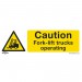 Sealey Warning Safety Sign - Caution Fork-Lift Trucks - Rigid Plastic