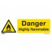 Sealey Warning Safety Sign - Danger Highly Flammable - Rigid Plastic - Pack of 10
