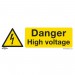 Sealey Warning Safety Sign - Danger High Voltage - Rigid Plastic - Pack of 10
