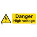 Sealey Warning Safety Sign - Danger High Voltage - Rigid Plastic