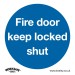 Sealey Mandatory Safety Sign - Fire Door Keep Locked Shut - Rigid Plastic - Pack of 10