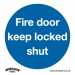 Sealey Mandatory Safety Sign - Fire Door Keep Locked Shut - Self-Adhesive Vinyl - Pack of 10