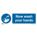 Sealey Mandatory Safety Sign - Now Wash Your Hands - Rigid Plastic - Pack of 10