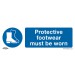 Sealey Mandatory Safety Sign - Protective Footwear Must Be Worn - Rigid Plastic - Pack of 10