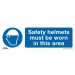 Sealey Mandatory Safety Sign - Safety Helmets Must Be Worn In This Area - Rigid Plastic