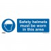 Sealey Mandatory Safety Sign - Safety Helmets Must Be Worn In This Area - Self-Adhesive Vinyl - Pack of 10