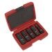 Sealey Deep Impact Socket Set 1/2\"Sq Drive 80mm Double Ended 18.5-22.5mm - 5pc