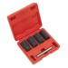 Sealey Locking Wheel Nut Removal Set 17, 19, 21, 22mm 1/2Sq Drive