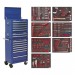 Sealey Tool Chest Combination 14 Drawer with Ball Bearing Runners - Blue & 446pc Tool Kit