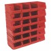 Sealey Plastic Storage Bin 105 x 165 x 83mm - Red Pack of 24